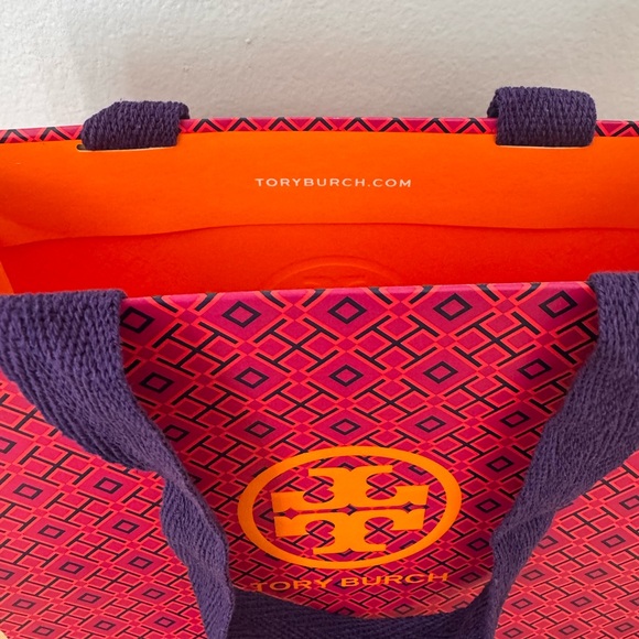 Tory Burch Orange and Purple Retail Shopping Bag - Picture 3 of 6